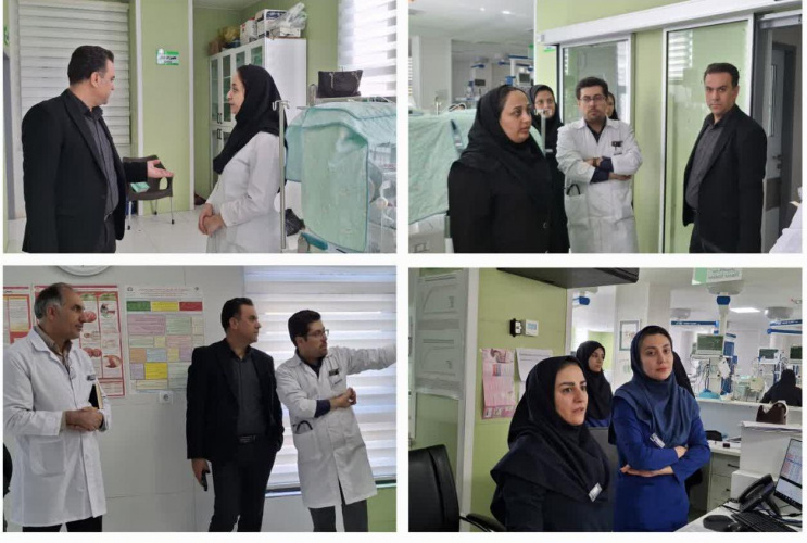 بازدید تیم مدیریتی مجتمع آموزشی درمانی امیرالمؤمنین(ع) از بخش‌های درمانی مرکز سینا رضایی آشتیانی