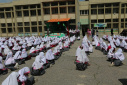 نواخته شدن زنگ سلامت در مدارس دخترانه ابتدایی استقلال و شهید منتظری شهر اراک به مناسبت هفته سلامت