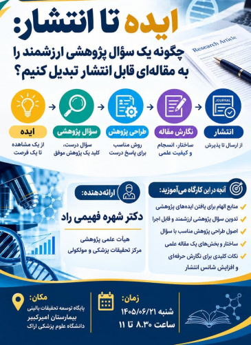 برگزاری کارگاه ایده تا انتشار
