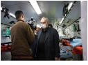 بازدید وزیر بهداشت از اتوبوس آمبولانس اورژانس ۱۱۵ استان مرکزی