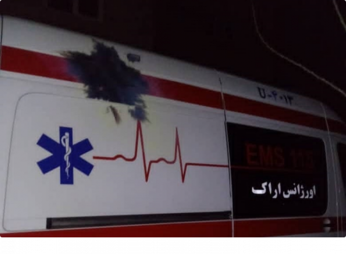 اصابت نارنجک دست ساز به آمبولانس اورژانس ۱۱۵