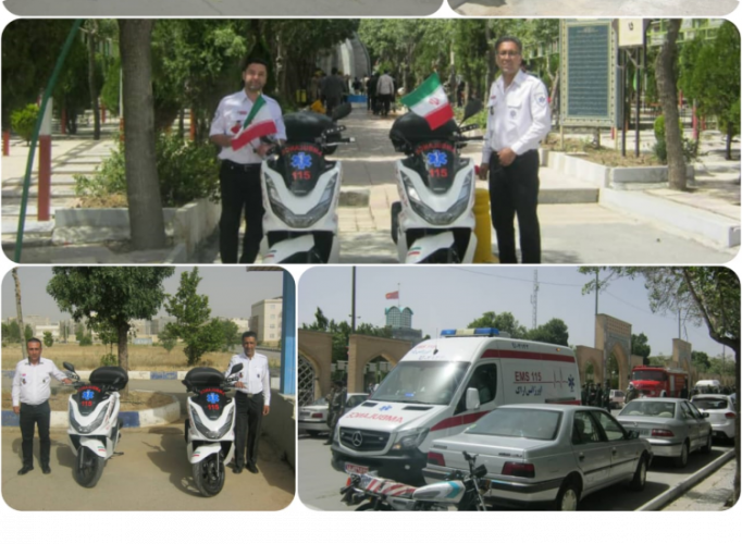 حضور اورژانس ۱۱۵ اراک در رژه موتوری به مناسبت سالگرد آزاد سازی خرمشهر