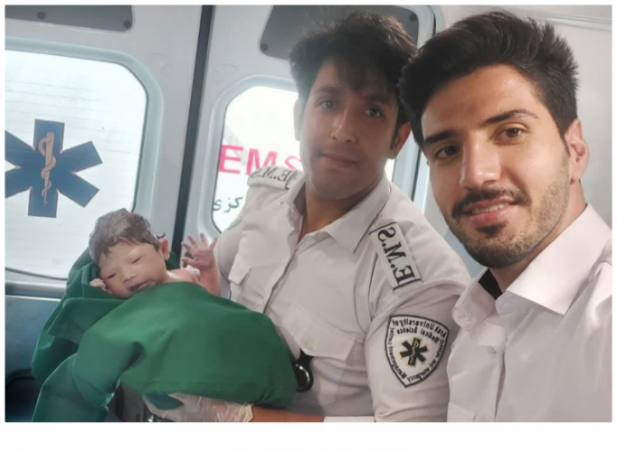 طنین صدای زندگی نوزاد محلاتی در آمبولانس اورژانس ۱۱۵