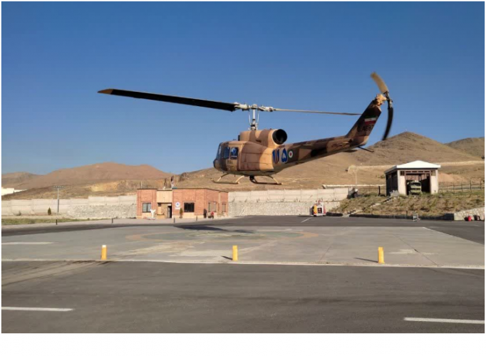 پرواز بالگرد اورژانس هوایی استان مرکزی بر فراز شهرستان فراهان