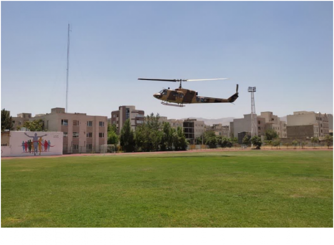 پرواز بالگرد اورژانس هوایی استان مرکزی برای انتقال مصدوم ترافیکی دلیجانی