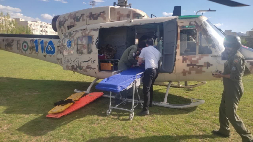 اعزام هوایی خانم ۵۳ ساله به بیمارستان حضرت ولیعصر(عج)