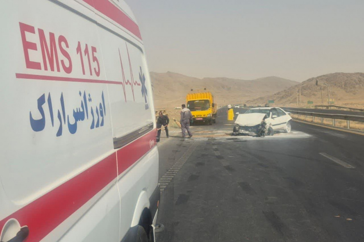 یک مصدوم در تصادف محور خمین - اراک