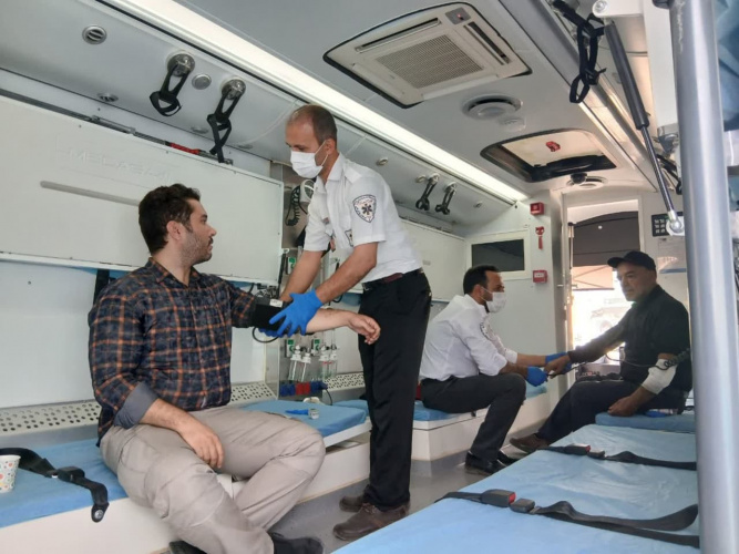 خدمات رسانی نیروهای فوریت  پزشکی استان مرکزی در مراسم پیاده روی جاماندگان اربعین