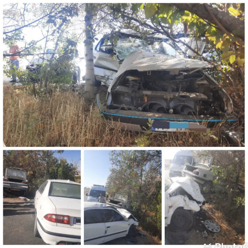 تصادف دو خودرو در محور قدمگاه – باغ برآفتاب با دو مصدوم