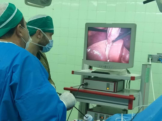 عمل جراحی لاپاراسکوپی کیسه صفرا در بیمارستان امام صادق دلیجان(ع)