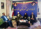 دیدار رئیس و همکاران شبکه بهداشت و درمان و مدیر فرهنگ و ارشاد اسلامی شهرستان خنداب با فرماندار به مناسبت هفته دولت