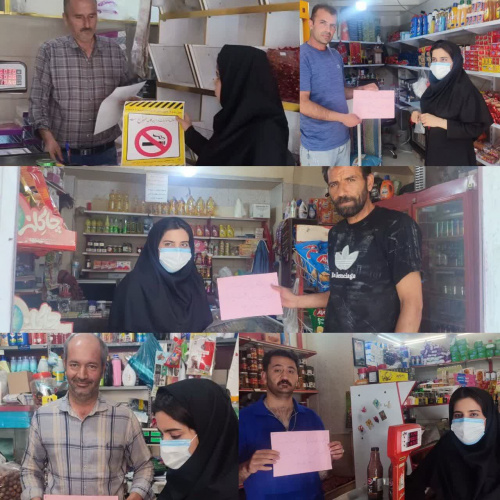 بازدید کارشناسان بهداشت محیط شبکه بهداشت و درمان شهرستان خنداب از مراکز تهیه و توزیع مواد غذایی به مناسبت هفته بدون دخانیات