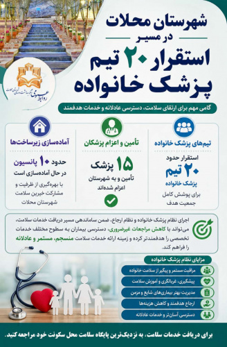 شهرستان محلات در مسیر استقرار ۲۰ تیم پزشک خانواده