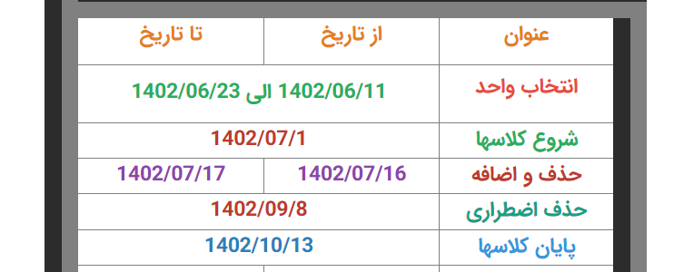 آغاز امتحانات ۱۶ دی الی ۴ بهمن ۱۴۰۲