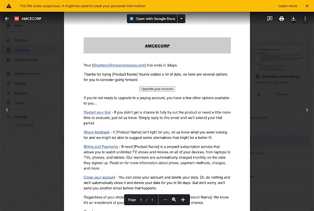 Google Drive starts warning users about suspicious files