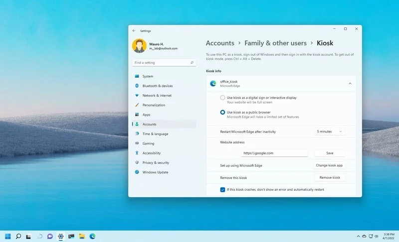 How to set up Kiosk mode on Windows 11