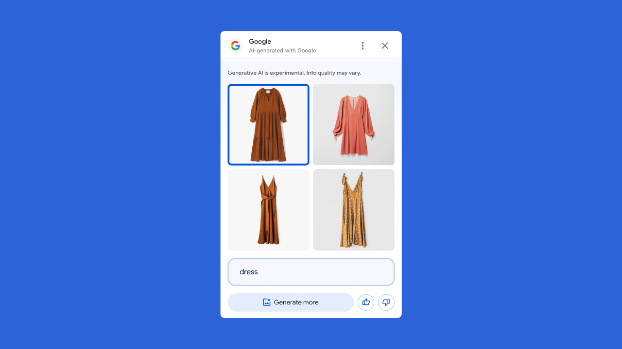 Some users starts to get "Shop with Google Al" on Google Search, generate AI outfits with a single click