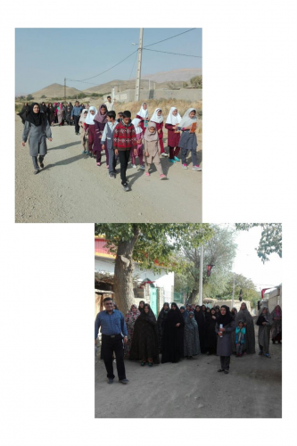 برگزاری مراسم پیاده روی  و اجرای مراسم صبحانه سالم در روستای وسمق شهرستان تفرش