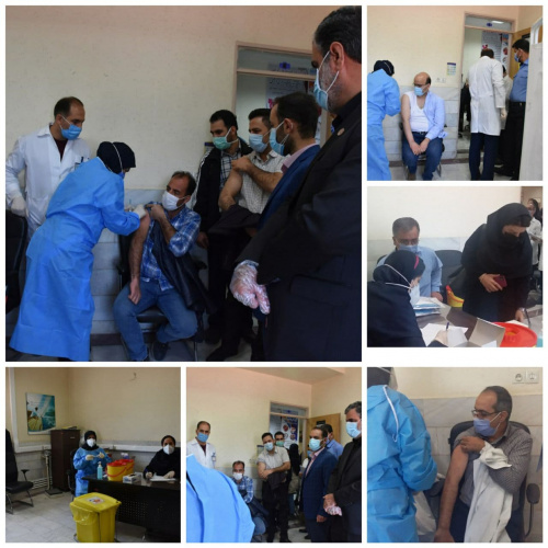 تلقیح نوبت دوم واکسن کرونا به پرسنل مرکز آموزشی درمانی حضرت ولیعصر عج