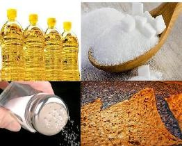 پیام های بهداشتی در خصوص مصرف نمک،قند و چربی
