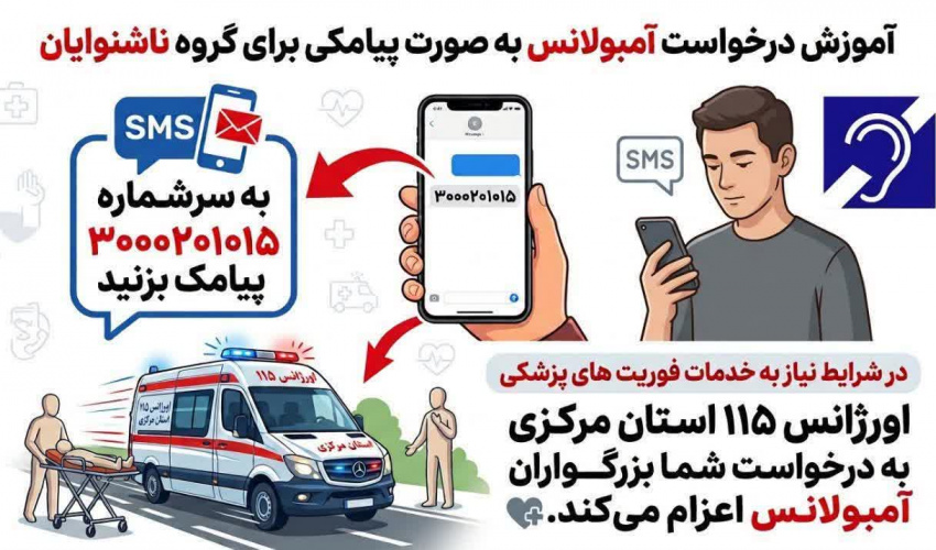 نحوه درخواست آمبولانس برای افراد ناشنوا و کم‌شنوا